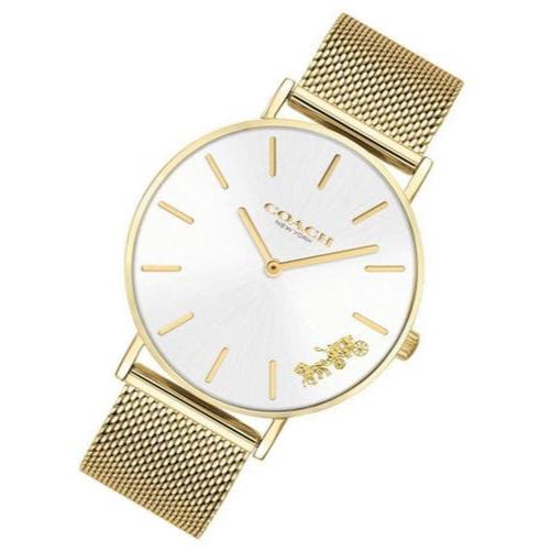 Coach Perry White Dial Gold Mesh Bracelet Watch for Women - 14503125 Buy Now By Coach