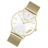 Coach Perry White Dial Gold Mesh Bracelet Watch for Women - 14503125 Buy Now By Coach