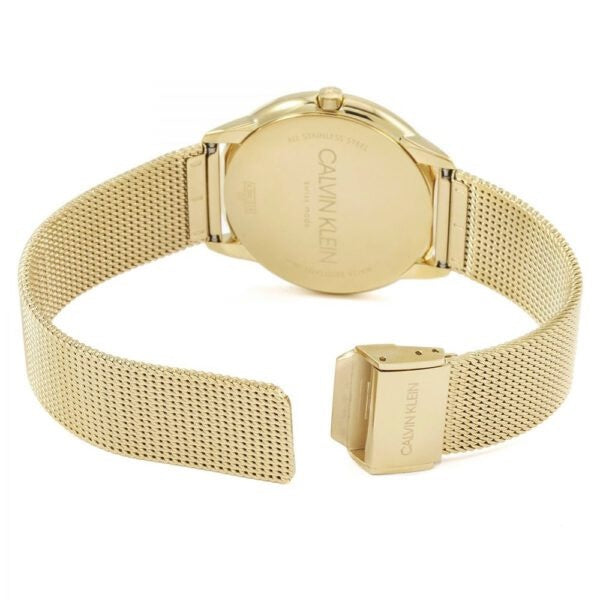 Calvin Klein Minimal Silver Dial Gold Mesh Bracelet Watch for Women - K3M22526 Buy Now By Calvin Klein