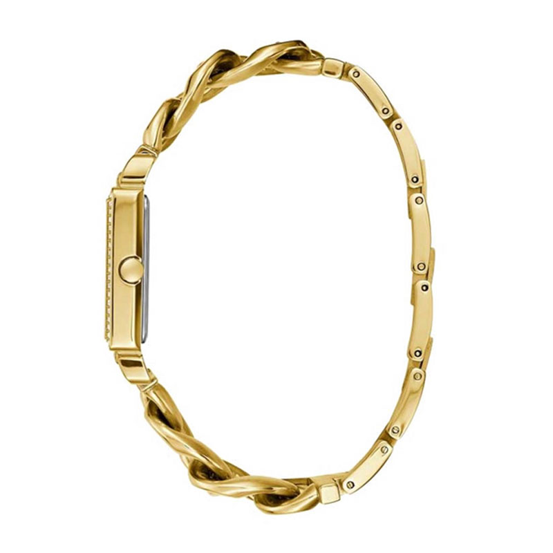 Guess Vanity Diamonds Silver Dial Gold Steel Strap Watch for Women - W1030L2 Buy Now By Guess