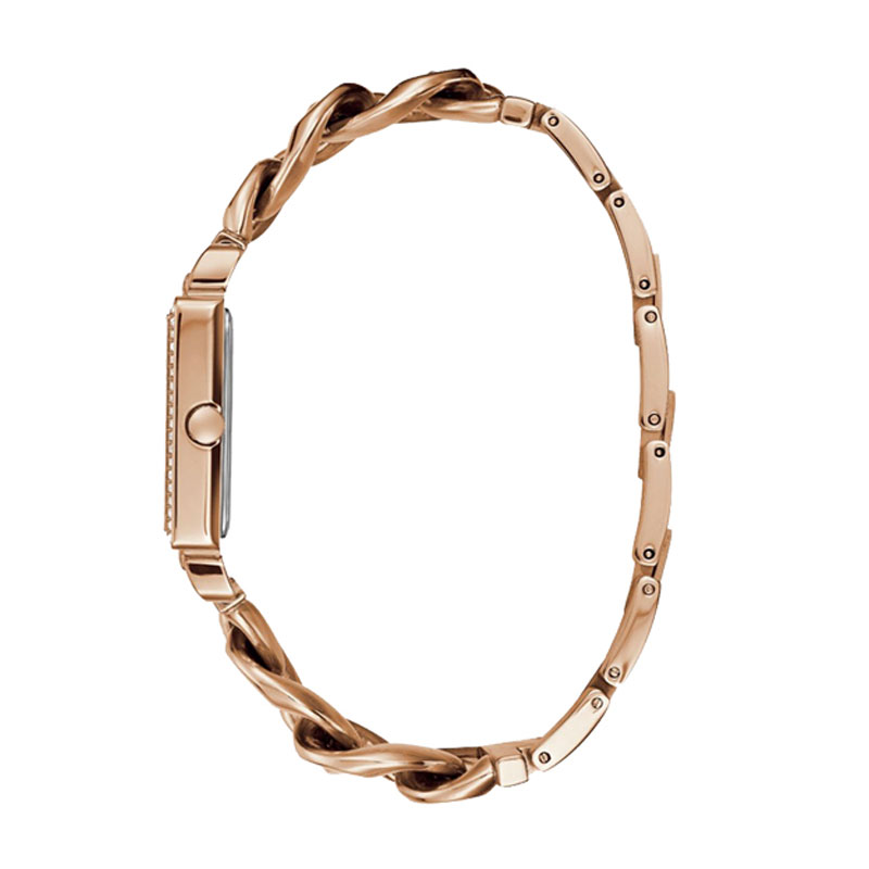 Guess Vanity Diamonds Silver Dial Gold Steel Strap Watch for Women - W1030L4 Buy Now By Guess