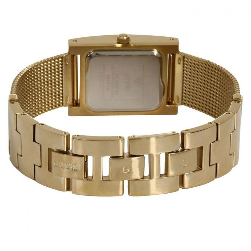 Guess Nouveau Diamonds Gold Dial Gold Mesh Bracelet Watch for Women - W0127L2 Buy Now By Guess