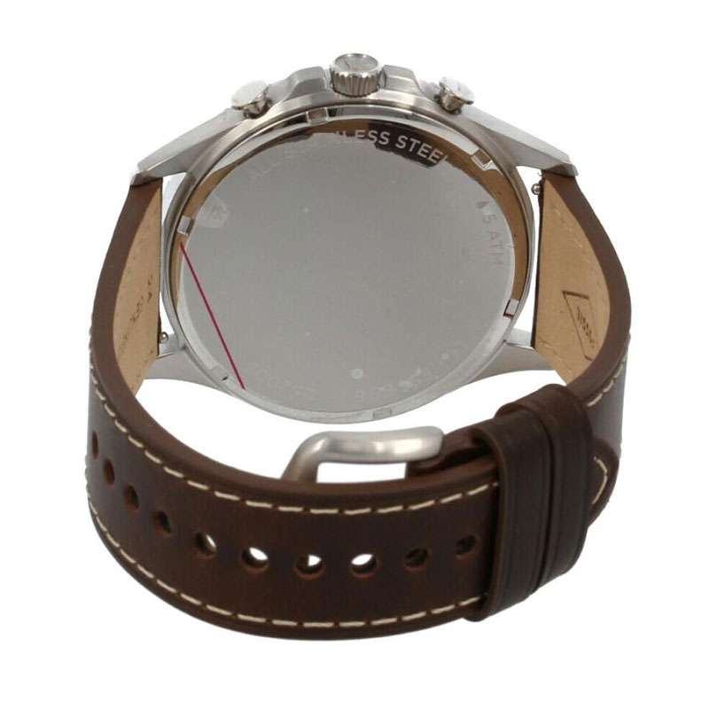 Fossil Forrester Chronograph White Dial Brown Leather Strap Watch for Men - FS5696 Buy Now By Fossil