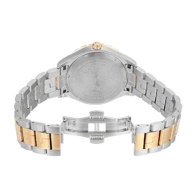 Versace Hellenyium GMT Silver Dial Two Tone Steel Strap Watch for Men - V11030015 Buy Now By Versace