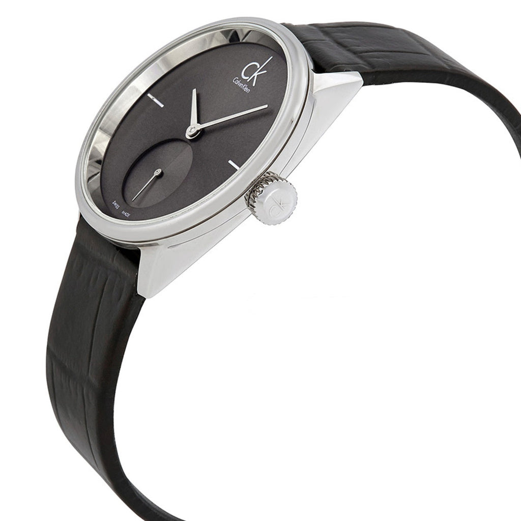 Calvin Klein Accent Black Dial Black Leather Strap Watch for Women - K2Y231C3 Buy Now By Calvin Klein