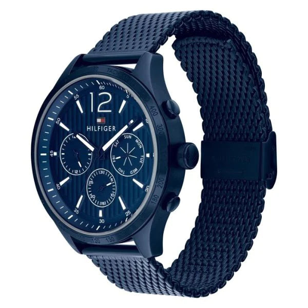 Tommy Hilfiger Gavin Chronograph Blue Dial Blue Mesh Bracelet Watch for Men - 1791471 Buy Now By Tommy Hilfiger