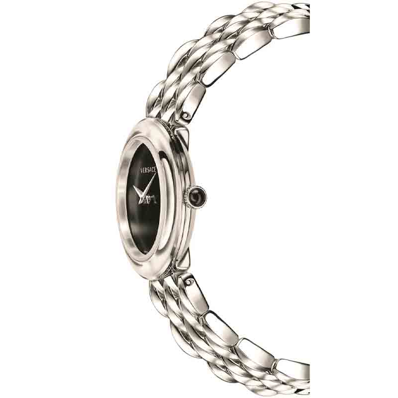 Versace V-Flare Quartz Black Dial Silver Steel Strap Watch for Women - VEBN00618 Buy Now By Versace