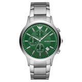 Emporio Armani Renato Chronograph Green Dial Silver Steel Strap Watch For Men - AR11507 Buy Now By Emporio Armani