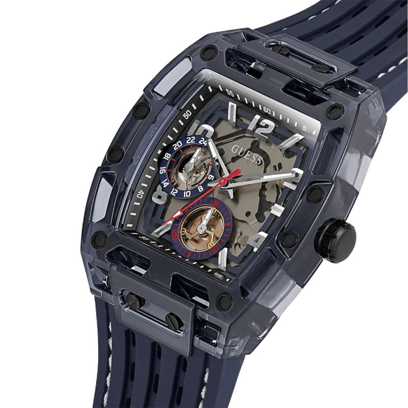 Guess Phoenix Chronograph Black Dial Black Rubber Strap Watch for Men - GW0499G1 Buy Now By Guess