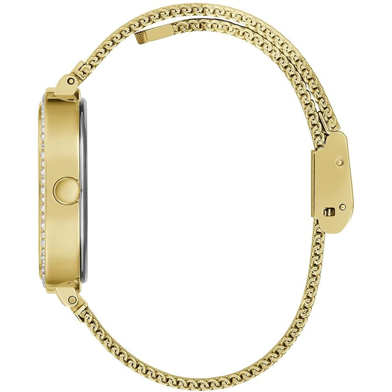 Guess Tapestry Diamonds Gold Dial Gold Mesh Bracelet Watch for Women - GW0354L2 Buy Now By Guess