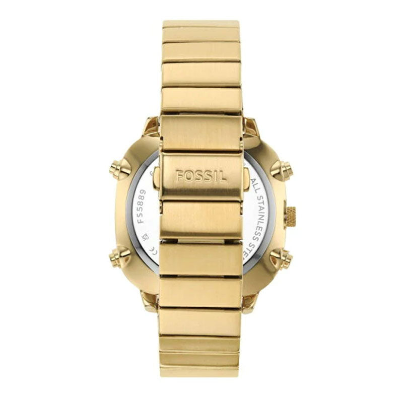 Fossil Retro Analog-Digital Gold Dial Gold Steel Strap Watch for Men - FS5889 Buy Now By Fossil
