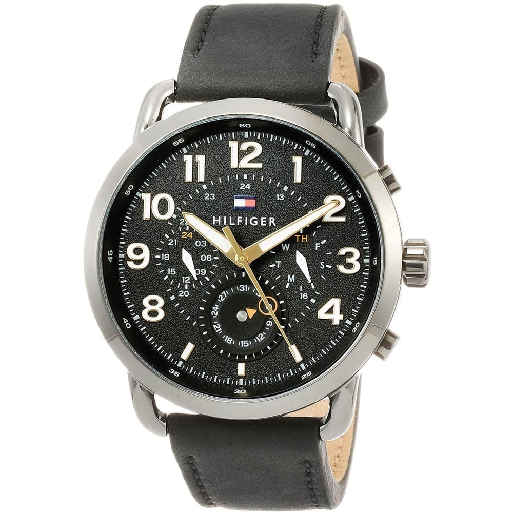 Tommy Hilfiger Briggs Black Dial Black Leather Strap Watch for Men - 1791426 Buy Now By Tommy Hilfiger
