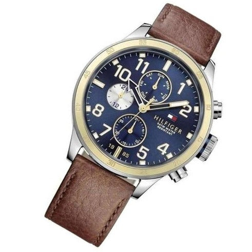Tommy Hilfiger Sport Multifunction Blue Dial Brown Leather Strap Watch for Men - 1791137 Buy Now By Tommy Hilfiger