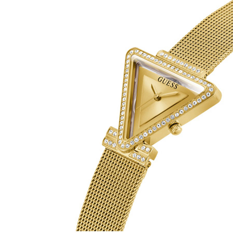 Guess Fame Diamonds Gold Dial Gold Mesh Bracelet Watch for Women - GW0508L2 Buy Now By Guess