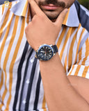 Fossil Grant Chronograph Blue Dial Blue Leather Strap Watch for Men - FS5373 Buy Now By Fossil