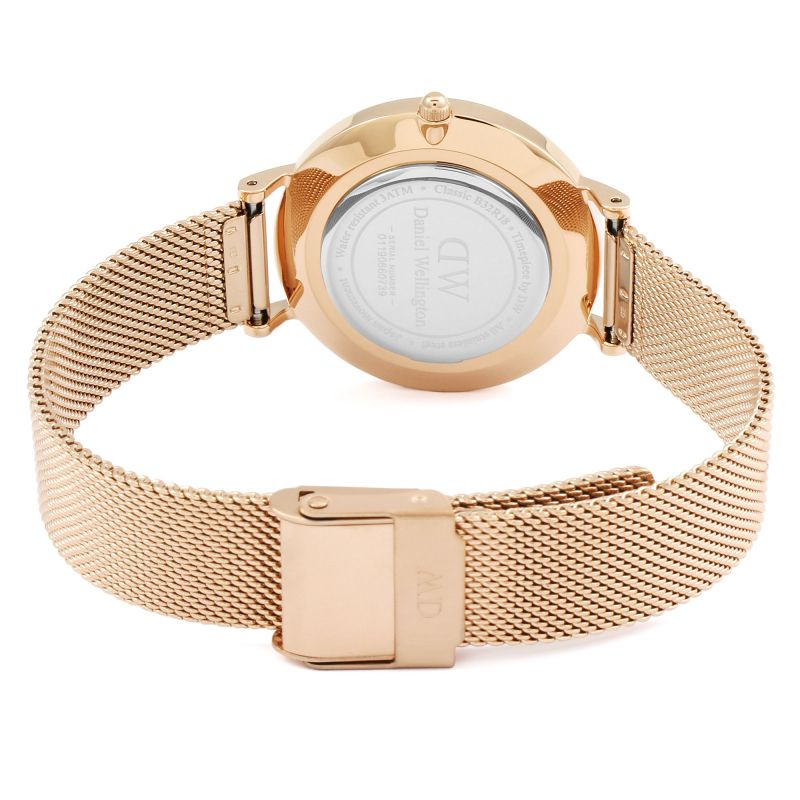 Daniel Wellington Classic Melrose Black Dial Rose Gold Mesh Bracelet Watch For Women - DW00100161 Buy Now By Daniel Wellington