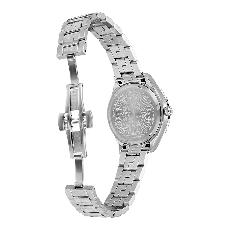 Versace Hellenyium Black Dial Silver Steel Strap Watch for Women - V12020015 Buy Now By Versace