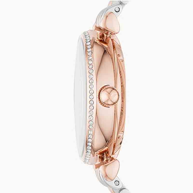 Emporio Armani Gianni T-Bar Analog White Dial Two Tone Steel Strap Watch For Women - AR60019 Buy Now By Emporio Armani