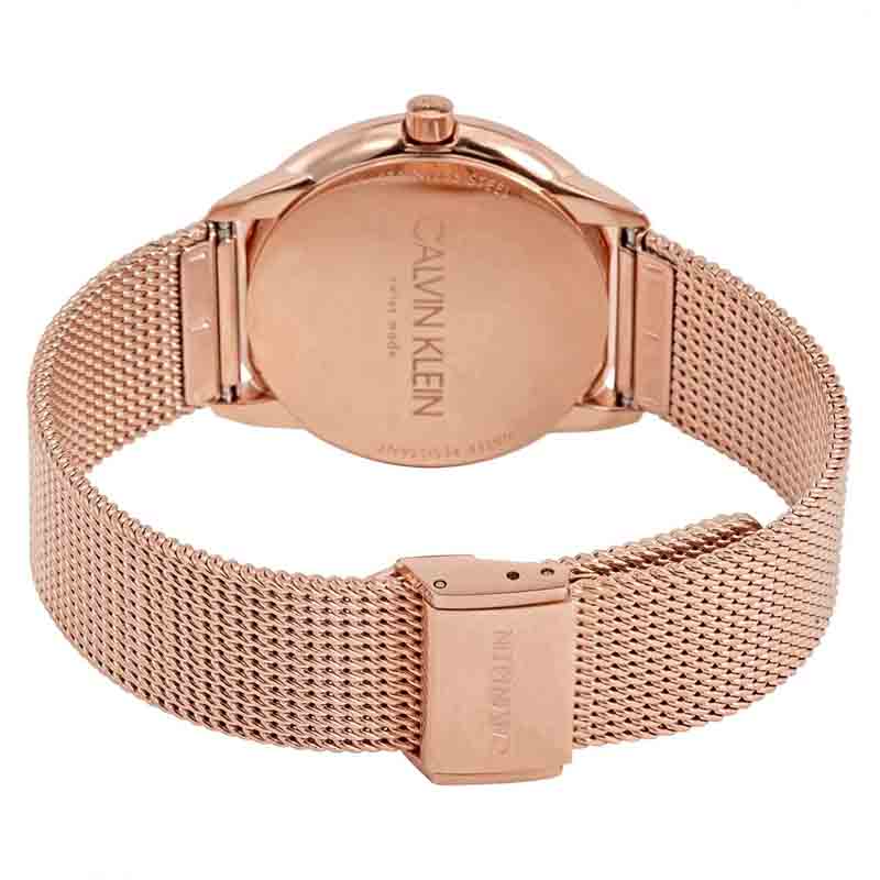 Calvin Klein Minimal Black Dial Rose Gold Mesh Bracelet Watch for Men - K3M22621 Buy Now By Calvin Klein