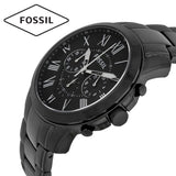 Fossil Grant Chronograph Black Dial Black Steel Strap Watch for Men - FS4832 Buy Now By Fossil