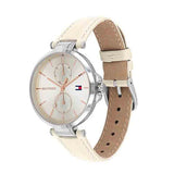 Tommy Hilfiger Angela Silver Dial Cream Leather Strap Watch for Women - 1782123 Buy Now By Tommy Hilfiger
