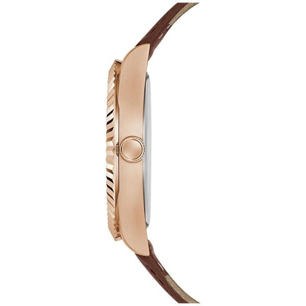 Guess Connoisseur Blue Dial Brown Leather Strap Watch For Men - GW0353G2 Buy Now By Guess