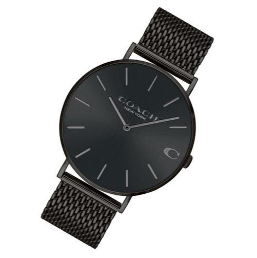 Coach Charles Black Dial Black Mesh Bracelet Watch for Men - 14602148 Buy Now By Coach