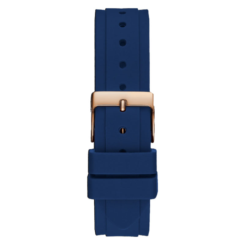 Guess Solstice Diamonds Silver Dial Blue Rubber Strap Watch for Women - GW0113L3 Buy Now By Guess