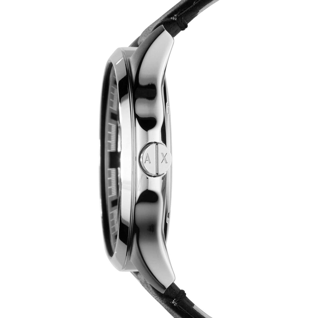 Armani Exchange Hampton Chronograph Black Dial Black Leather Strap Watch For Men - AX2101 Buy Now By Armani Exchange