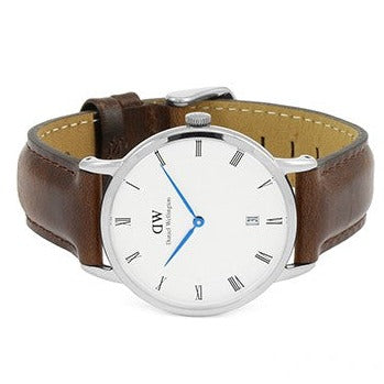 Daniel Wellington Dapper Bristol White Dial Brown Leather Strap Watch For Women - DW00100098 Buy Now By Daniel Wellington