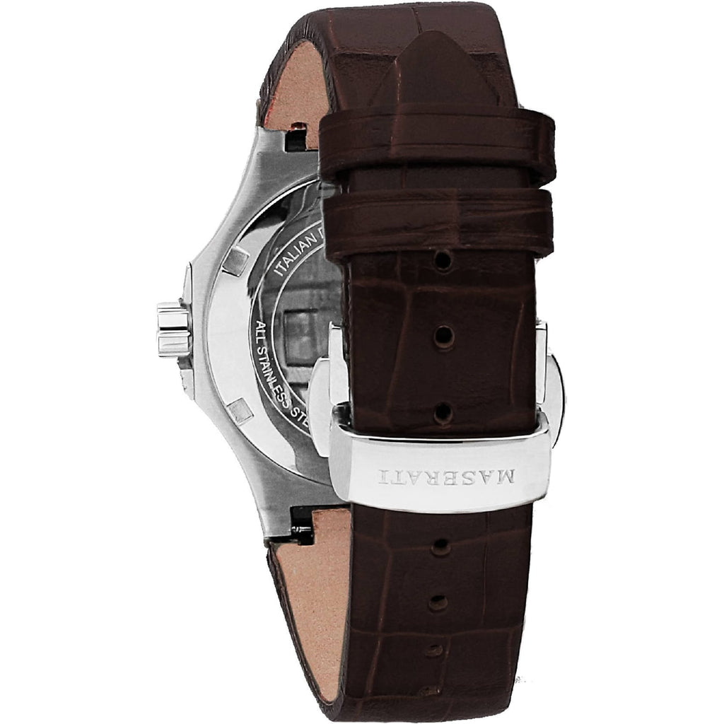 Maserati Potenza Silver Dial Brown Leather Strap Watch For Women - R8851108506 Buy Now By Maserati