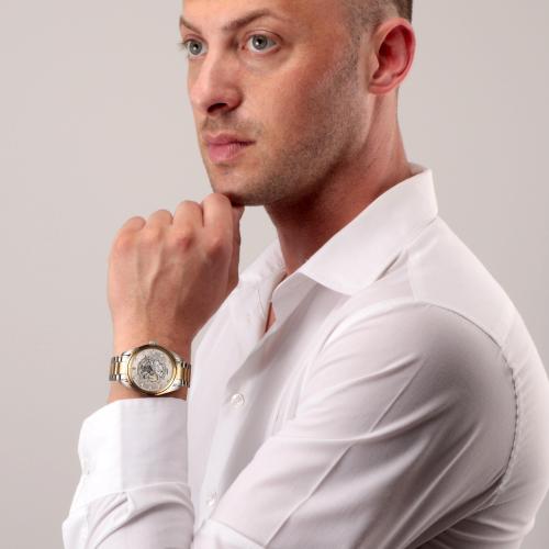 Maserati Traguardo Automatic White Skeleton Dial Two Tone Steel Strap Watch For Men - R8823112003 Buy Now By Maserati