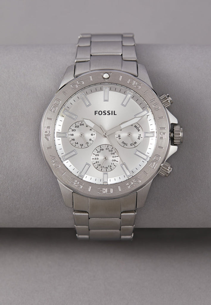 Fossil Bannon Multifunction Chronograph Silver Dial Silver Steel Strap Watch for Men - BQ2490 Buy Now By Fossil
