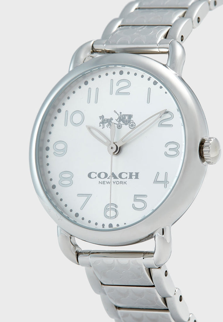 Coach Delancey Classic White Dial Silver Steel Strap Watch for Women - 14502260 Buy Now By Coach