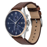 Tommy Hilfiger West Chronograph Blue Dial Brown Leather Strap Watch For Men - 1791712 Buy Now By Tommy Hilfiger
