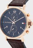 Tommy Hilfiger Daniel Blue Dial Brown Leather Strap Watch for Men - 1710418 Buy Now By Tommy Hilfiger