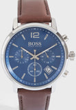 Hugo Boss Attitude Blue Dial Brown Leather Strap Watch for Men - 1513606 Buy Now By Hugo Boss