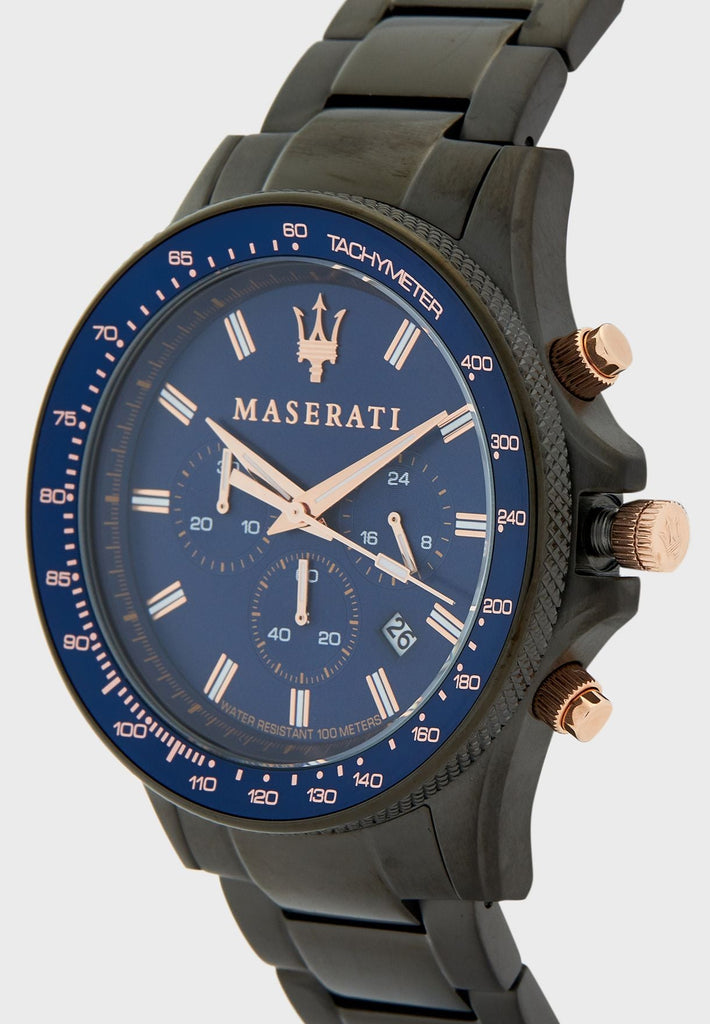 Maserati SFIDA Chronograph Blue Dial Grey Steel Strap Watch For Men - R8873640001 Buy Now By Maserati