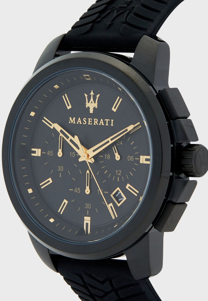 Maserati Successo Black Dial Black Rubber Strap Watch For Men - R8871621011 Buy Now By Maserati