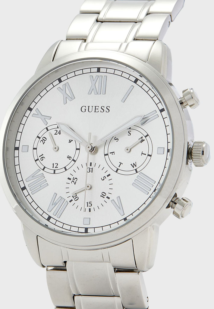 Guess Hendrix Silver Dial Silver Steel Strap Watch for Men - GW0066G1 Buy Now By Guess