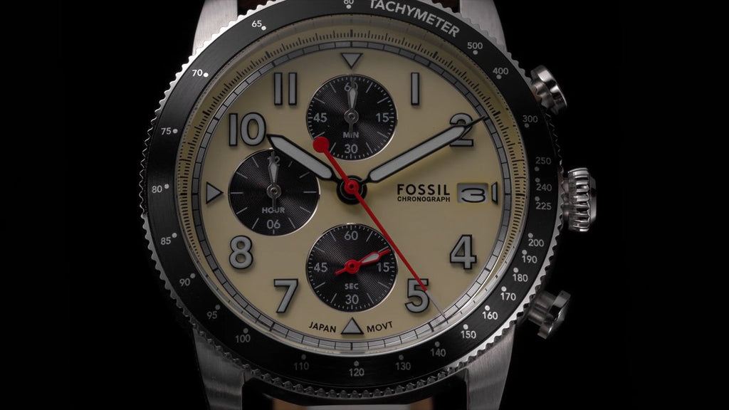 Fossil Sport Tourer Chronograph Black Dial Silver Steel Strap Watch for Men - FS6045 Buy Now By Fossil