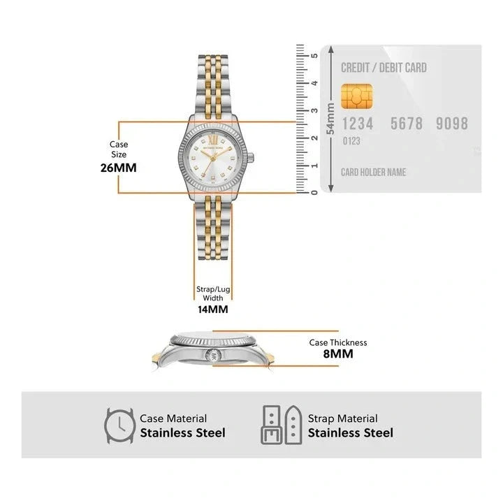 Michael Kors Lexington Analog Silver Dial Two Tone Steel Strap Watch for Women - MK4740 Buy Now By Michael Kors