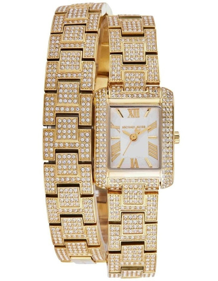 Michael Kors Emery Analog Crystals White Dial Gold Steel Strap Watch for Women - MK4835 Buy Now By Michael Kors