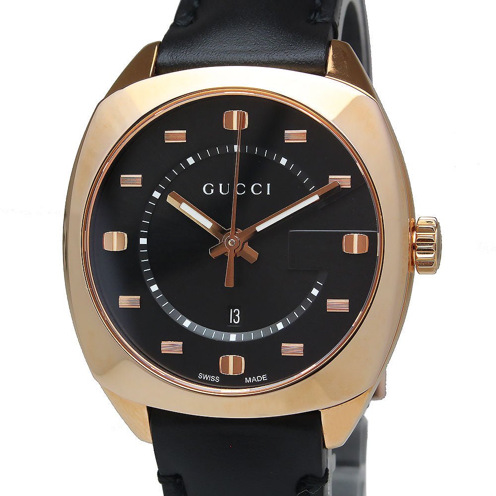 Gucci GG2570 Quartz Black Dial Black Leather Strap Watch For Women - YA142407 Buy Now By Gucci