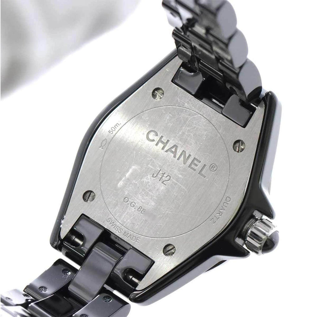 Chanel J12 Diamonds Black Dial Black Steel Strap Watch for Women - J12 H2569