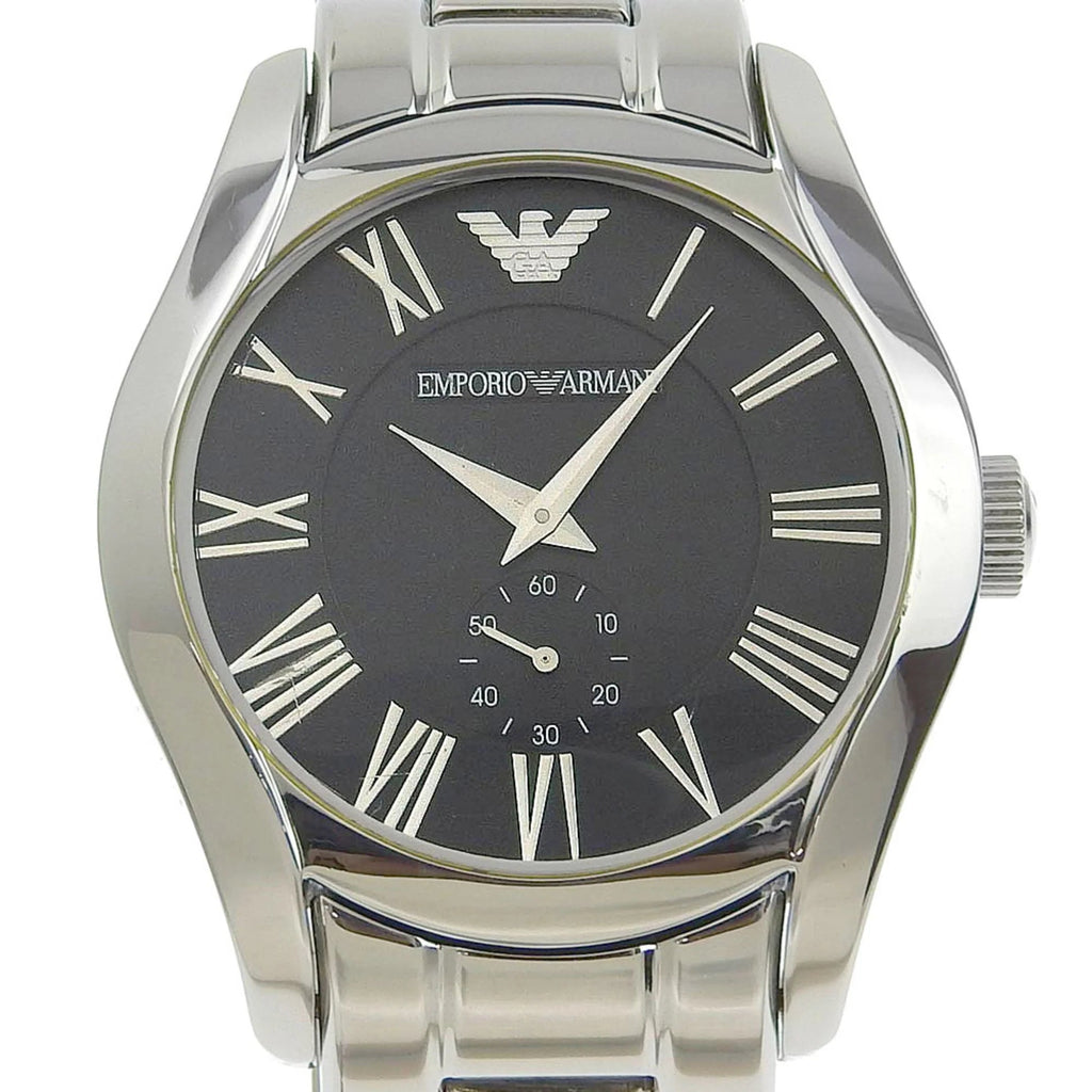 Emporio Armani Valente Black Dial Silver Steel Strap Watch For Men - AR0680 Buy Now By Emporio Armani