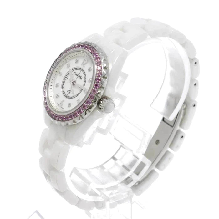 Chanel J12 Quartz Diamonds Mother of Pearl White Dial White Steel Strap Watch for Women - J12 H3243 Buy Now By Chanel