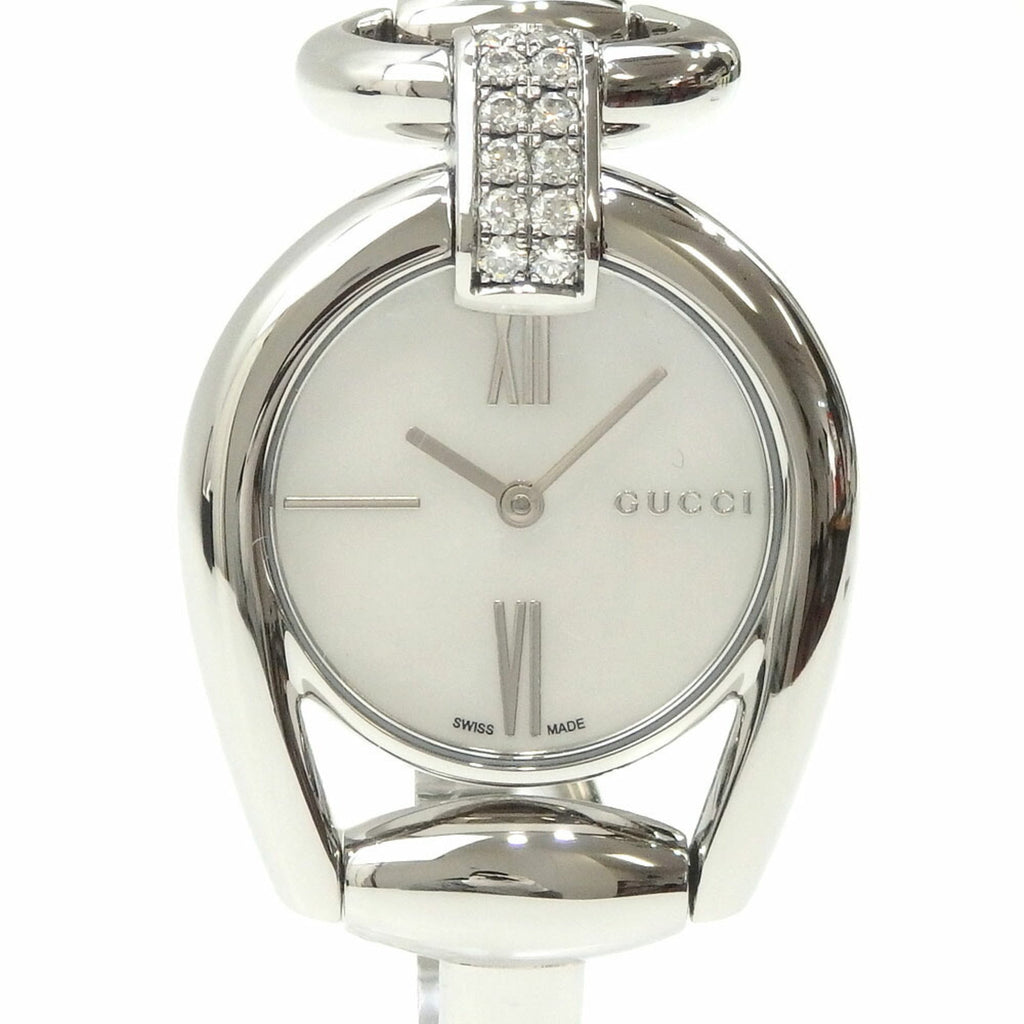 Gucci Horsebit Collection Diamonds Mother of Pearl White Dial Silver Steel Strap Watch For Women - YA139504 Buy Now By Gucci