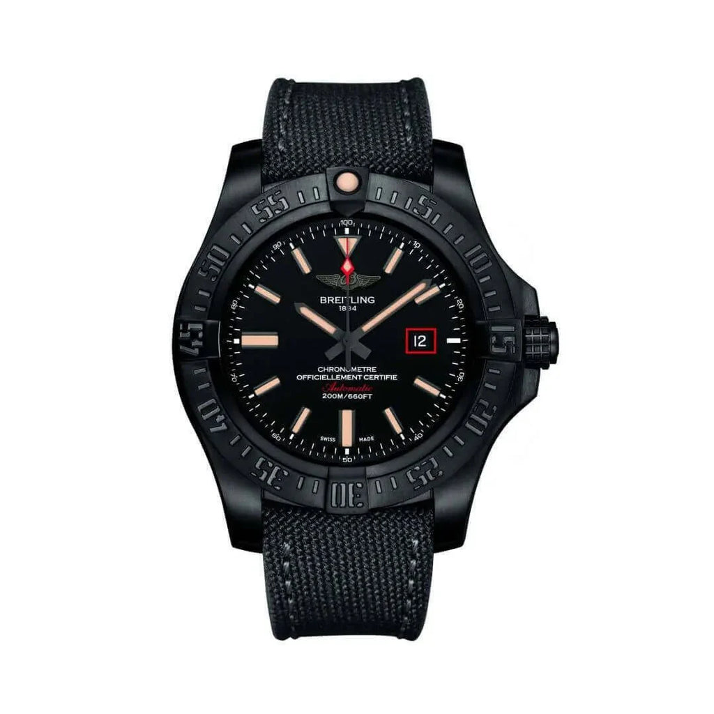 Breitling Avenger Blackbird 44mm Black Dial Black Nylon Strap Watch for Men - V1731110/BD74/109W/M20BASA.1 Buy Now By Breitling