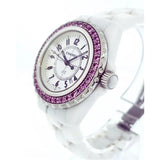 Chanel J12 Sapphire Bezel Ceramic White Dial White Steel Strap Watch for Women - J12 H2010 Buy Now By Chanel